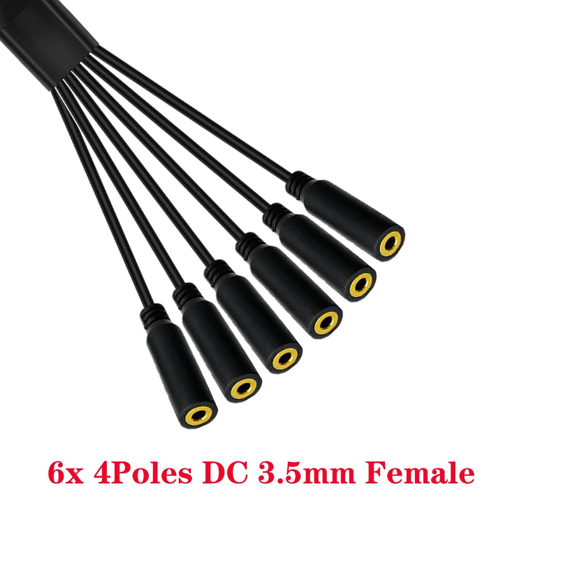 3,5 mm Kopfhörer-Y-Splitter-Audiokabel, 4-polig, 1 auf 6-Wege, 3,5 mm TRRS AUX-Stereo-Klinkenstecker, 1 Stecker auf 6 Buchsen, Adapterkabel für Kopfhörer, Headset, Laptop, Telefon (50 cm) (6