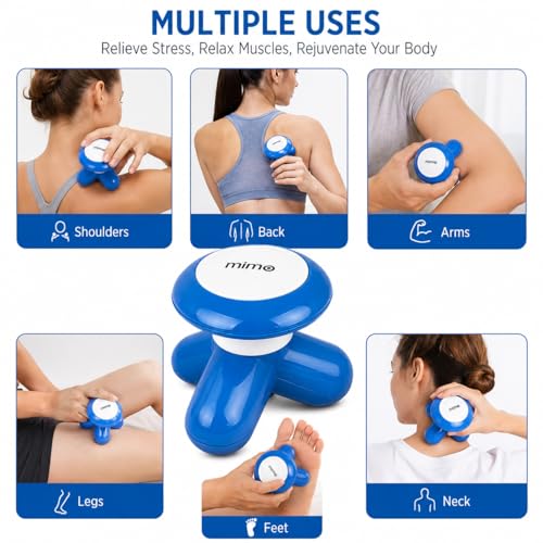 Image of Mimo Mini Massager Machine for Body Pain Relief, Portable USB Powered Body Massager