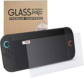 Generico Película de Vidro Temperado Premium para Nintendo Switch 2, Proteção 9H, 0,33mm, Transparente