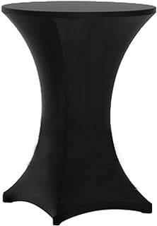 32x43 Inch Highboy Spandex Cocktail Table Covers Black, Cocktail Table Spandex Covers, Fitted Stretch Cocktail Table Tablecloth for Round Tables
