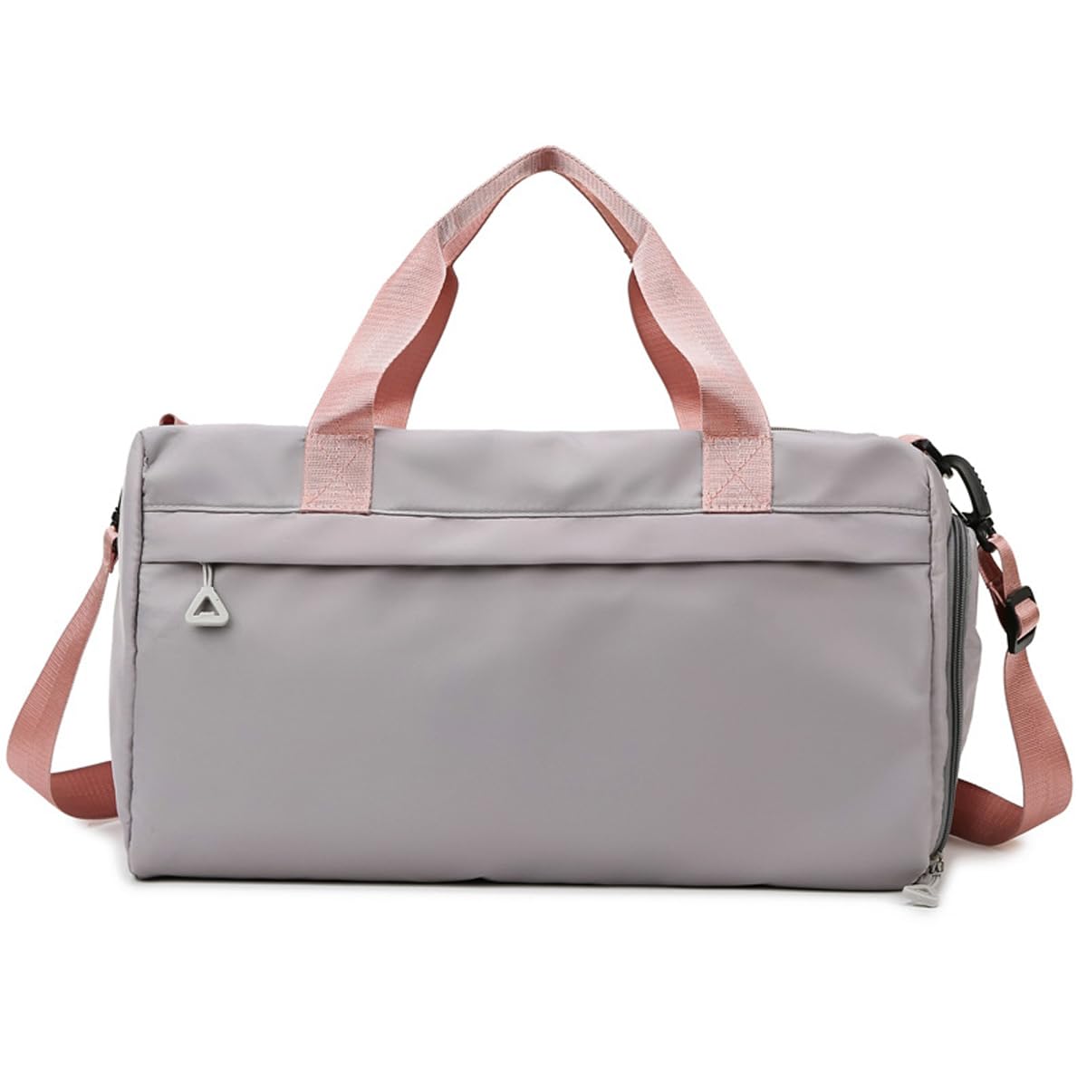 YYKSYDPT Gym Bag, Unisex Sports Duffel Bag with Shoes Compartment and Wet Pocket, Overnight Weekend Bags for Swimming Yoga, Travel Bag for Suitcase (Grey/Pink)