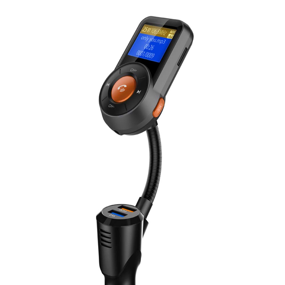 YONGYAO Bt76 Pantalla A Color Bluetooth Mp3 Coche Transmisor de FM Coche Bluetooth Qc3.0 Manos Libres de Carga Rápida