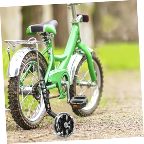 Ruedas de entrenamiento ajustables Healeved, juego de 4 piezas con soporte, resistentes al desgaste y con destellos, para bicicleta miniatura 7