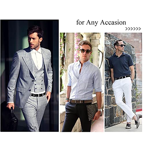 Genuine Leather Ratchet Dress Belt for Men - Perfect Fit Waist Size up to 50 inches with Automatic Buckle3
