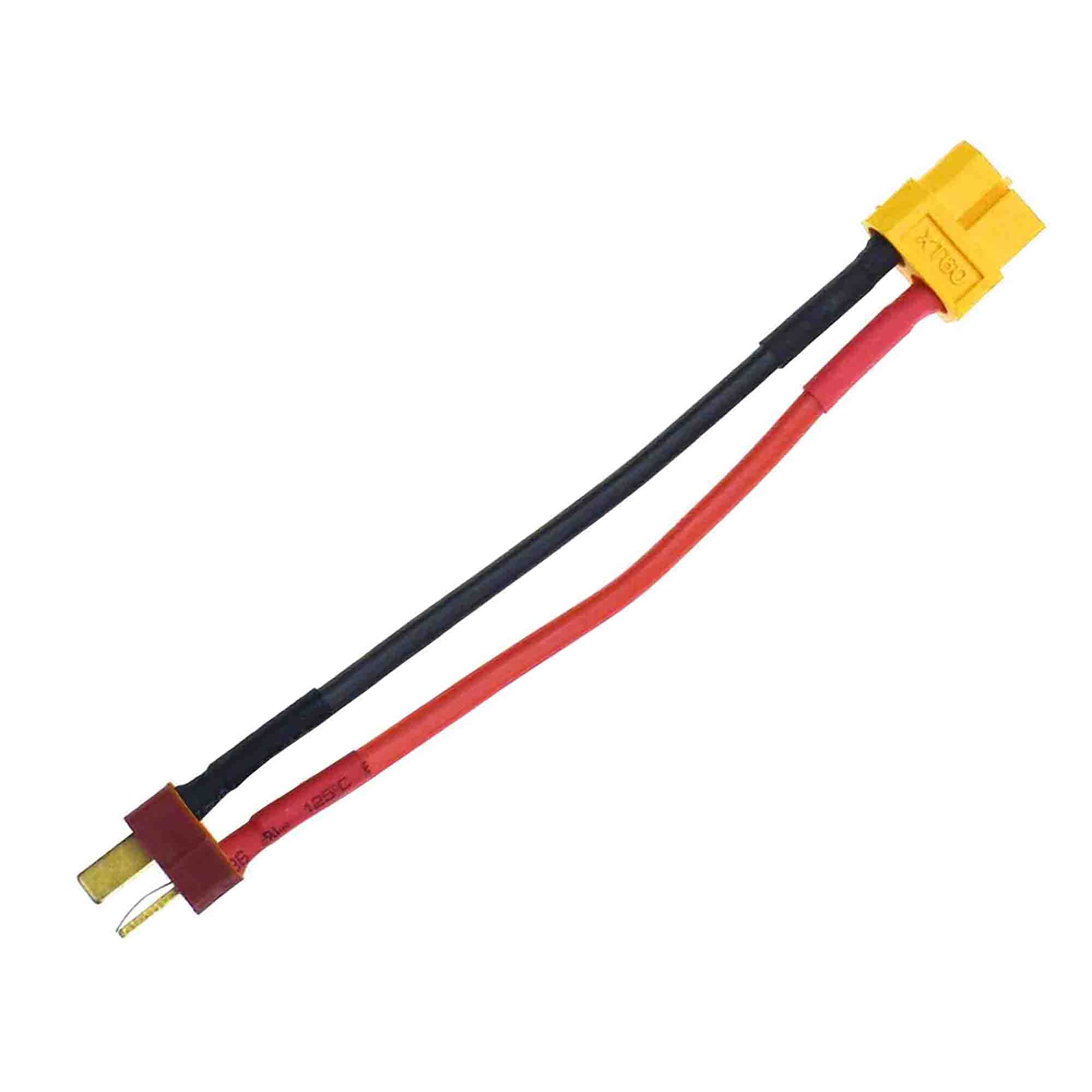 Reland Sun 1Pcs 14AWG 10cm XT60 Female Male to XT30 XT90 EC3 T plug Connector ESC (XT60 F- T plug M)