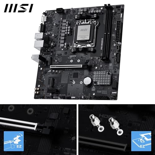 MSI PRO B840M-B Motherboard, mATX - Supports AMD Ryzen 9000/8000 / 7000 Processors, AM5 - DDR5 Memory Boost (8000+ MT/s OC), PCIe 4.0 x16, M.2 Gen4, 2.5G LAN - image 3