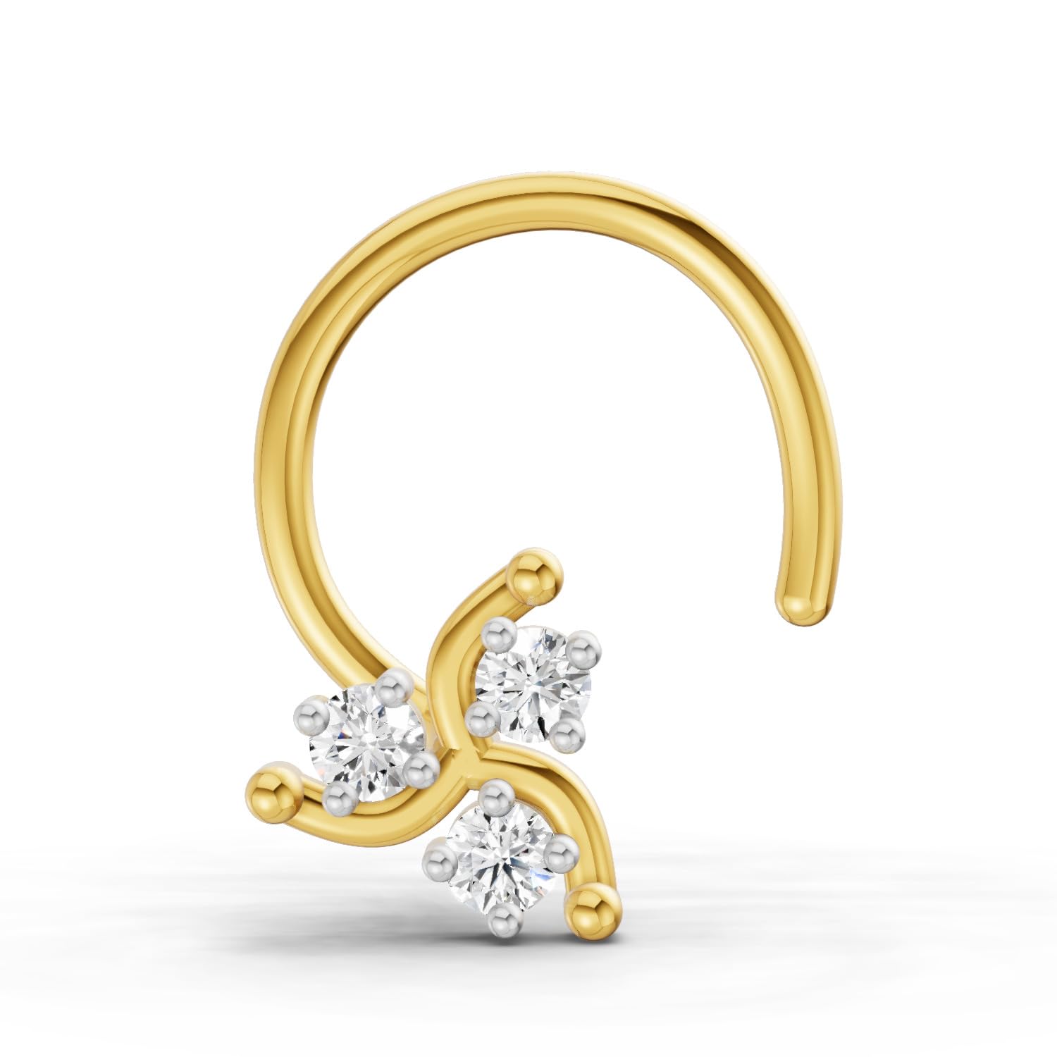 Lab Grown Diamond 0.03 Carat Round Shape Floral Diamond Nose Pin for Women | 14K Gold IGI Certified FG VS Quality Diamonds-image-8