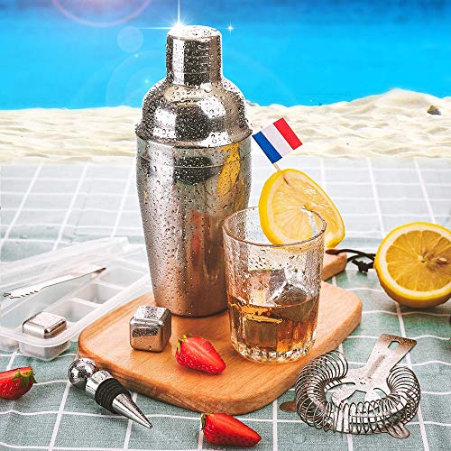 Kit de confecção de coquetéis de bar Blusea Boston Shaker para fazer bebidas em aço inoxidável, 22 p