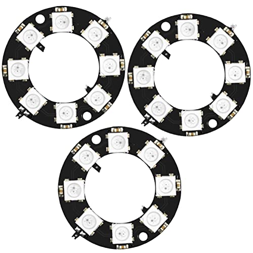 AZDelivery 3 x RGB LED Ring 8 bit WS2812 5050 RGB LED + integrierter Treiber RGB Lichtmodul |...