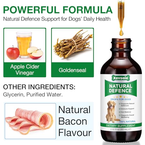 Antibiotika für Hunde-60ml,Hund Antibiotika,Natürliche Antibiotika für Hunde,juckende Haut Relief,Unterstützt Allergie Relief,Hund Antibiotika für Haut-Infektion-Bacon Flavor