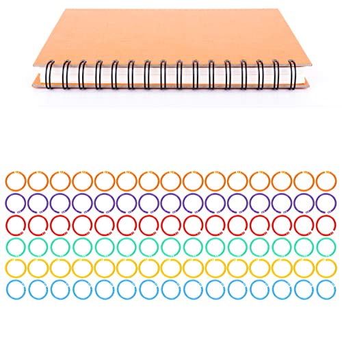 Ouitble Plastic Book Rings 90 Pcs Plastic Loose Leaf Rings 27mm Colorful for Study Card Scrapbook Notebook Photo Album School Supplies - Image 2