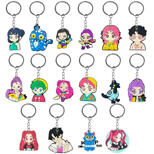 HYZMSZA 16 Piezas Llaveros, Llaveros Creativos de PVC con Tema de Anime, Adecuados para Ferias de Anime y como Adornos de Mochila, Regalo para Aficionados a las Películas