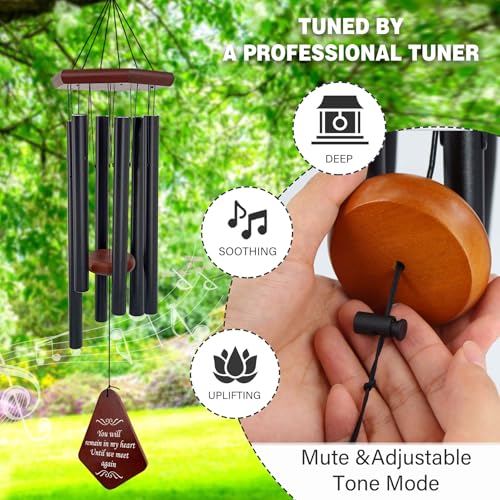 Image of ASTARIN Personalized Name Memorial Wind Chimes, Sympathy Gift for Loss of Lover Mom Dad, Bereavement Deep Tone Wind Chimes for Outside in Memory Gift, Decor Outdoor Garden Patio