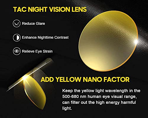 Tjutr Women's Night-Vision Glasses For Driving, Hd Polarized Yellow Lens Reduce Glare Safety Nighttime Uv Protection (White Tortoise Frame/Photochromic Night-Vision Glasses) #TOP5