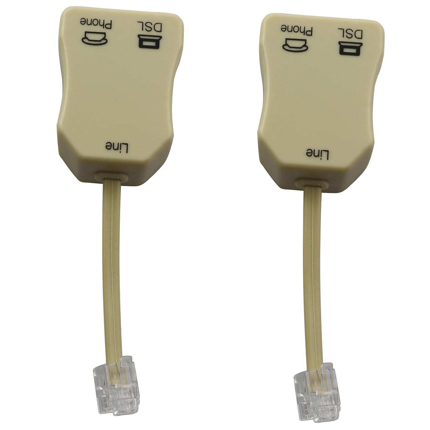 LQ Industrial 2pcs 1 Line Filter, in-line Splitter Filter for Removing Noise and Other Problems from Related Telephone Lines