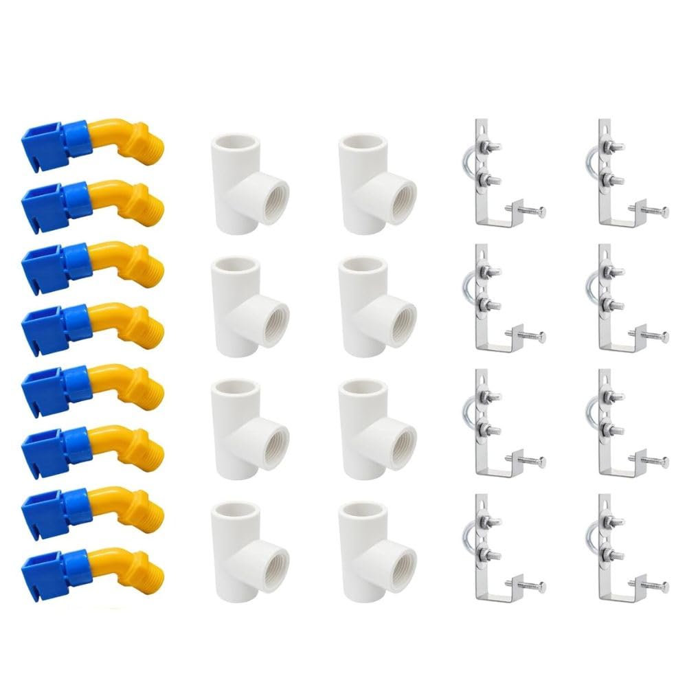Solar Panel Cleaning Kit Sprinkler System with 1/2-Inch PVC Nozzles, Tee Connectors & L-Type Clamps for Rooftop and Ground Solar Panels (24)-picture-16