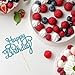 Lake Blue Happy Birthday Cake Toppers – 1 PCS Happy Birthday Cake Decorations for 6 7 8 9 10 11+ Year Old All Ages, Fun & Festive Party Cake Decor