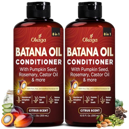 Batana Oil Conditioner for Hair Growth, Biotin &amp; Argan, Citrus, 2 Pack
