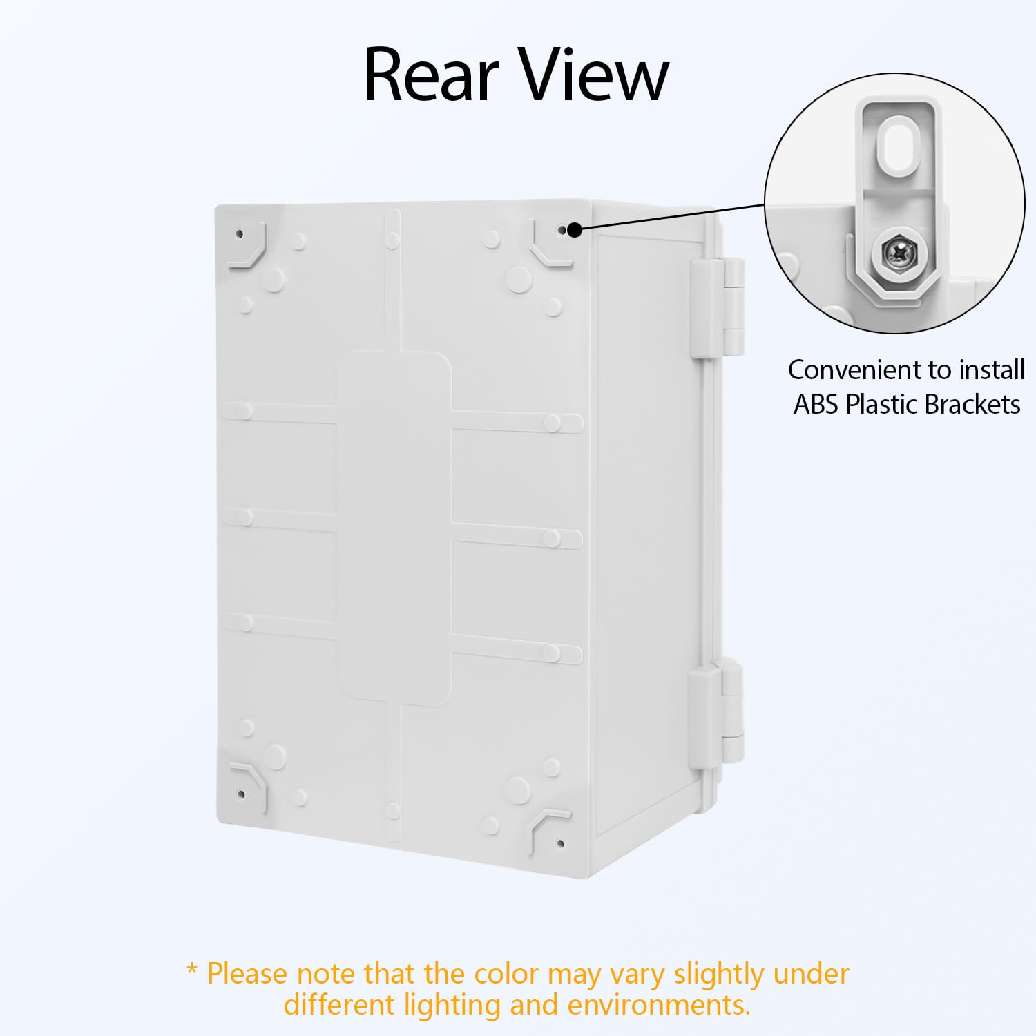 Junction Box IP65 Waterproof Dustproof ABS Plastic Enclosure Outdoor and Indoor Project Box Hinged Cover with Mounting Plate Wall Brackets Outer Dimension 11.8"x 7.9" x 7.1", Grey
