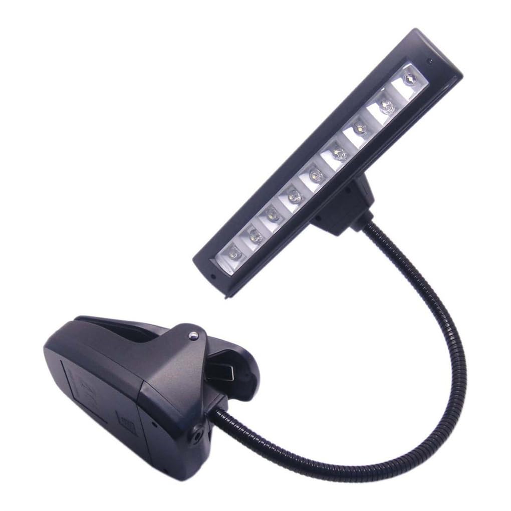 Lámpara de libro portátil con soporte de música LED con cuello Flexible iluminación de Camping para el hogar suministros de práctica de estudio
