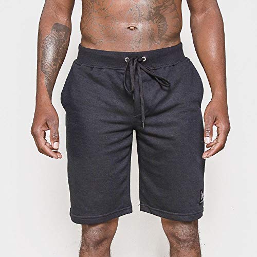 Kit Bermuda Moletom OWL Confort Preto + Cinza Mescla - M