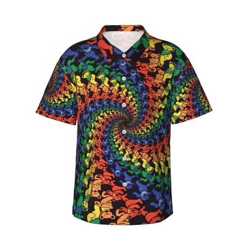 Chemise hawaïenne homme vêtement de mariage décontracté et fête d'été imprimé ours 3XL