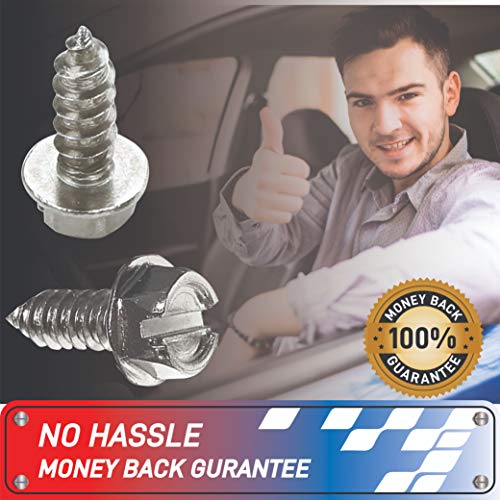 Usa Fastener Company SSLPS-8 Stainless Steel License Plate Screws | Rust Proof Screws License Plate Set Of 8 Front And Rear Chrome Locking Screws thumb #4