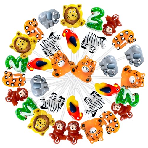 Safari Animal Shape Suckers 24ct, 8 Whildlife Shapes & 8 Flavors, Individually Wrapped for Zoo Party, jungle theme treats fo Earth Day, Wildlife Theme Treats, Birthday Safari Goodie Bags