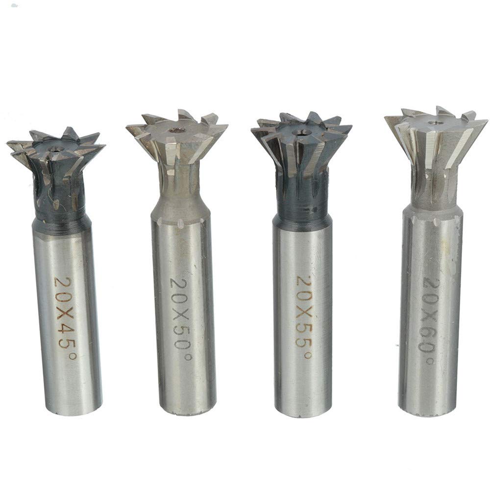 ChaRLes 20Mm 45/50/55/60 Grad Schwalbenschwanz Cutter End Fräser Fräser Fräser Fräser - 45°