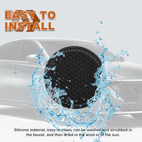 Portavasos para auto silicona 2.75 pulg 2 piezas negro miniatura 4