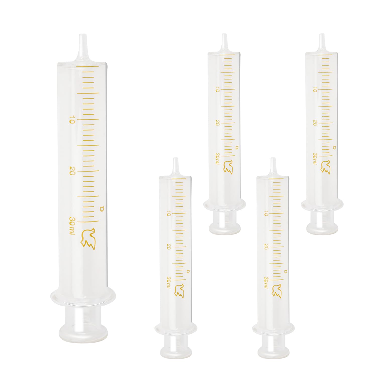 5 Pack 30ml Glass Syringe With Caps for Liquid,Borosilicate Glass Syringes for Oil or Glue Applicator,No Needle