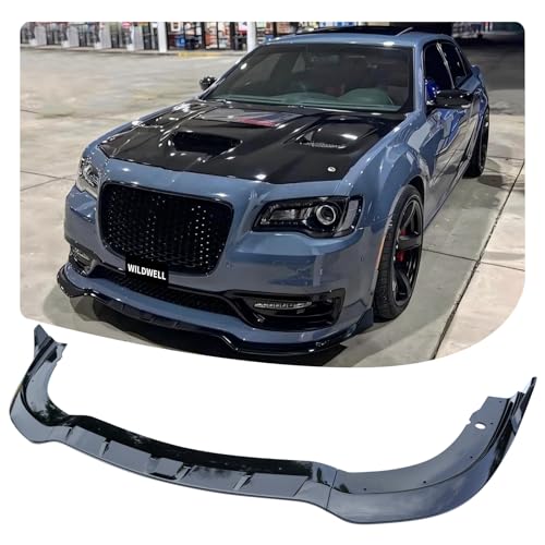 WildWell Front Bumper Lip Compatible with 2015-2024 Chrysler 300 C S Touring Limited, for Chrysler 300 Front Lip Splitter Performance Style ABS Glossy Black