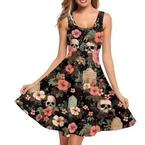Image of TOADDITDO Womens Summer Sleeveless Tank Dress with 2 Side Pockets XS-4XL Plus Size