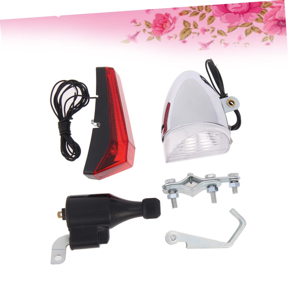 BESTonZON Friction Dynamo Bike Headlight Rear Light USB Charging Mountain Bike Lamp for Enhanced Night Safety Complete with Wires for Easy Installation