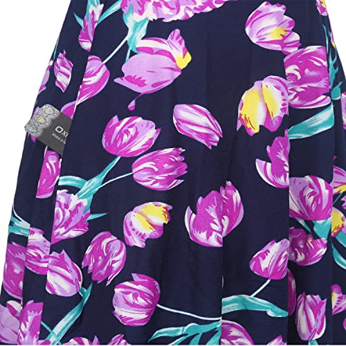 Image of oxiuly Wedding Church Vintage Cocktail Dresses with Pockets Summer Casual Floral Dress for Women Flare376
