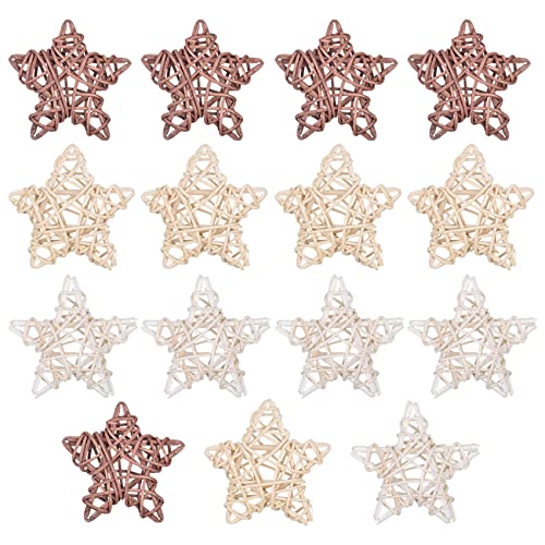 15 Pieces Wicker Rattan Decorative Balls Orbs Vase...