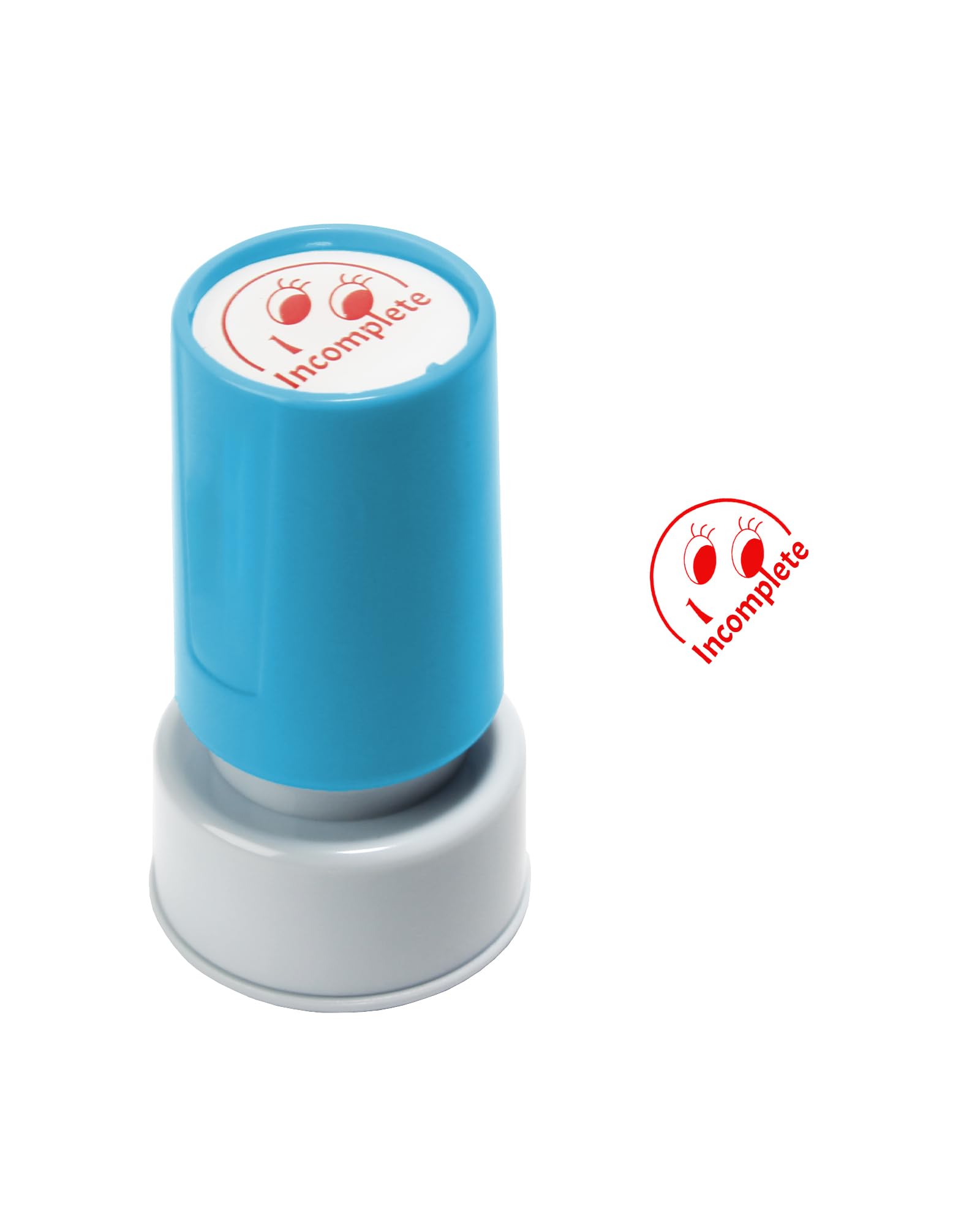 Round Teacher Stamp for Classroom - Incomplete Self-Inking Stamp- Red Ink