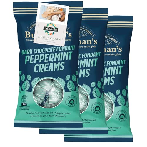 Peppermint Creams Bundle with Buchanans Dark Chocolate Peppermint Creams 120g 3 Pack + Brightdale Kitchen Booklet
