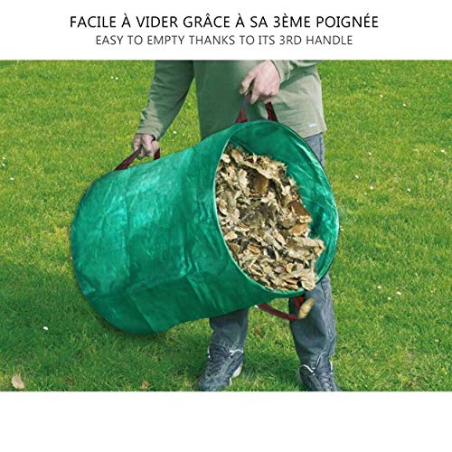VOUNOT Tuinzakken, XXL, 3 stuks, tuinafvalzakken, 272 l, robuust, van polypropyleen, 3 stuks - Image 7
