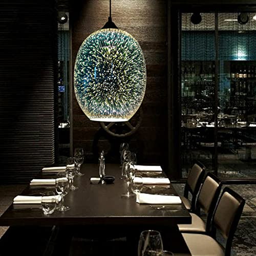 SOPERIT Lampes Suspendue 3D Lustre Coloré feux d'artifice Plafonnier Suspension en verre véritable Lampe suspendue Moderne Lampe suspendue
