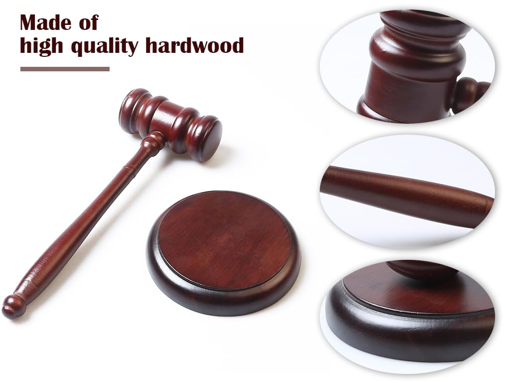 Personalisiertes Hammer & Block Set - Holz, Gravierbar, Für Anwälte & Richter