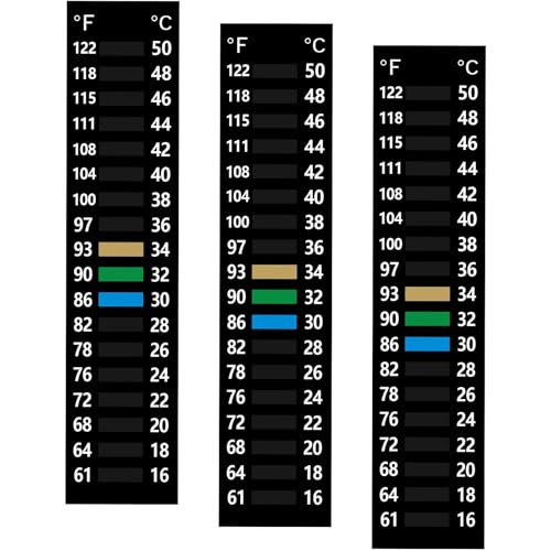 3PCS Aquarium Thermometer Strip 61-122℉(15-50°C), Easy-to-Read Fish Tank Thermometer Stick on Aquarium Test Strips for Aquarium Fish Tank, Adhesive Temperature Sticker Display for Brewing Aquarium