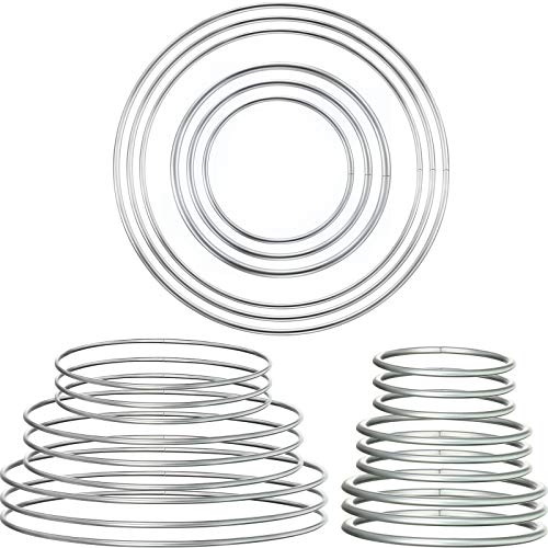 Hotop Metal Rings Hoops Metal Dream Catcher Macrame Steel Craft Rings Floral Hoop for Wreaths Macrame Projects(24 Pcs,Circle)