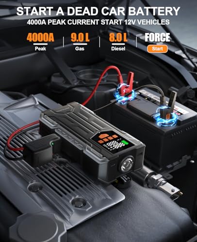 4000A Jump Starter with Air Compressor, Portable Car Battery Charger - image 2