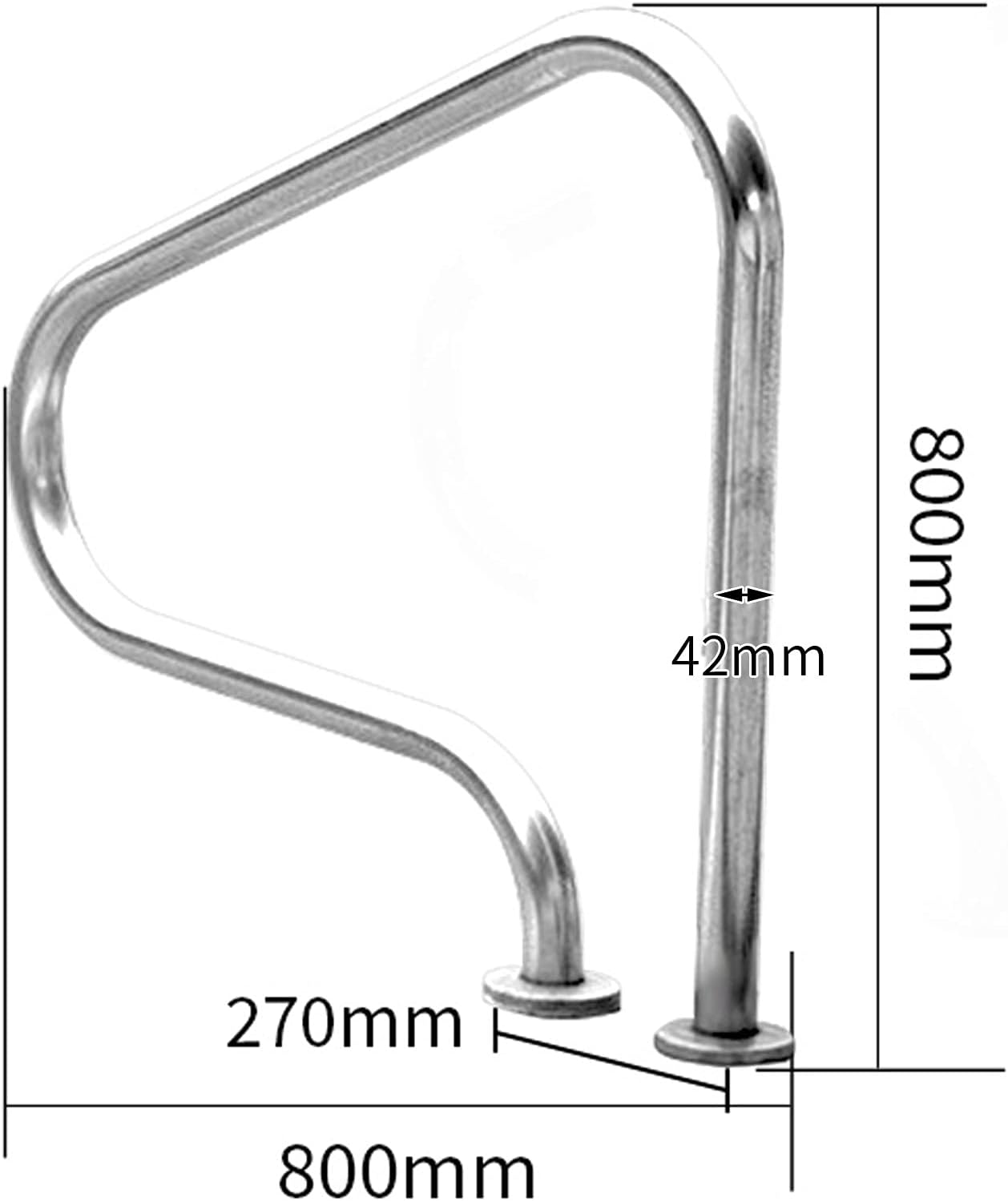 Staircase Handrails Pool Hand Rail with Blue Grip Cover and Swimming Pool Skimmer Stainless Steel Swimming Pool Handrail Pool Slides for Inground Pools 440lbs Load Capacity for Swimming Pool