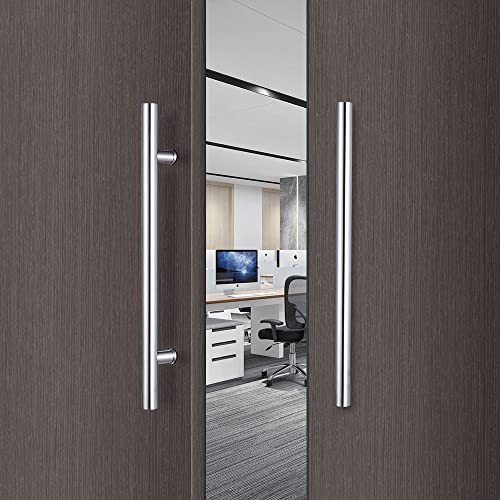 Rzeloyde 36 Inches/Sus304 Glass Front Door Handle Commerial Door Push Bar Solid Standoffs Barn Door Handle Sliding Shower Door Handle/Stainless Steel Pull Door Handle #TOP2
