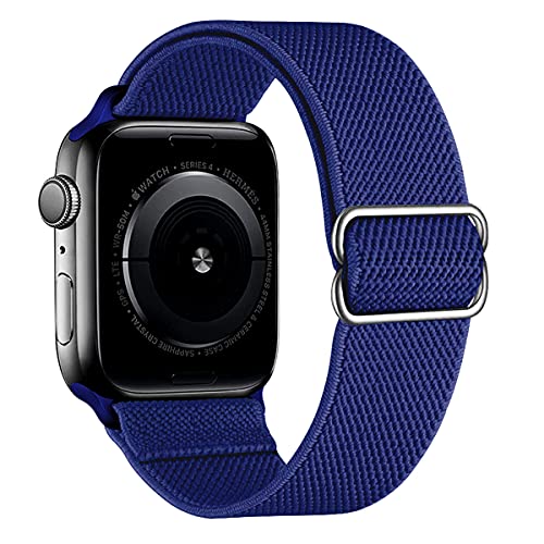 【リラックス】RELAX アップルウォッチ バンド ストレッチナイロンベルト ストラップ 替えベルト バンド (38-40mm, ロイヤルブルー)