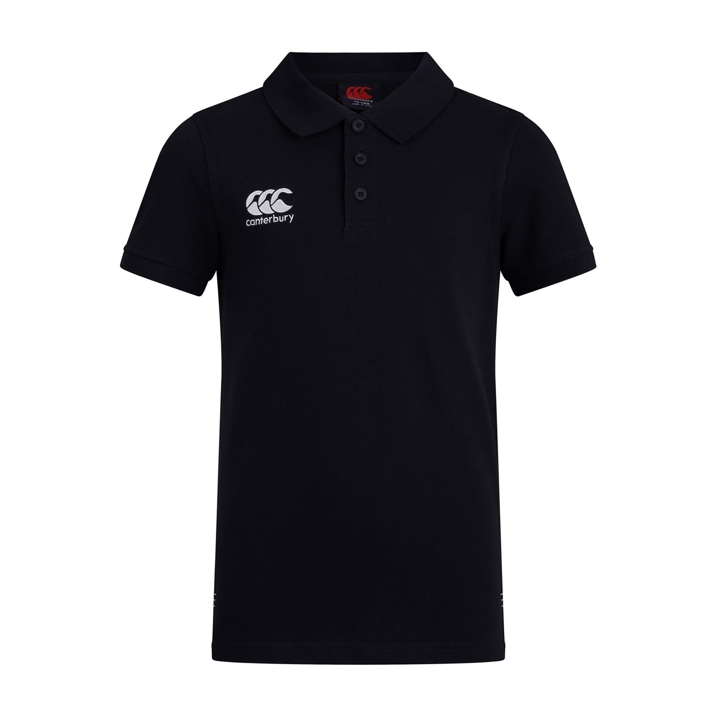 Canterbury Junior Boys Waimak Cotton Polo Shirt | Rugby Shirt | Casual Polo Shirt, Black, 8