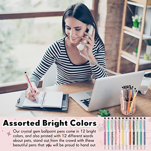 Sabary-12-Pieces-Pet-Lovers-Pens-Set-Cat-Dog-Lovers-Pen-Set-Colorful-Ballpoint-with-Funny-Phrase-Cute-Kawaii-Gift-for-Pet-Foster-Kitty-Mom-Paw-Fan-Kitten-Vet-Office-Supplies
