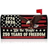 250 Anniversary USA Mailbox Covers Magnetic, 250 Years America 1776-2026 Magnetic Mailbox Cover Standard Size, 4th of July Patriotic Mail Post Box Covers for Outdoor Yard Garden Decor 21" X 18"